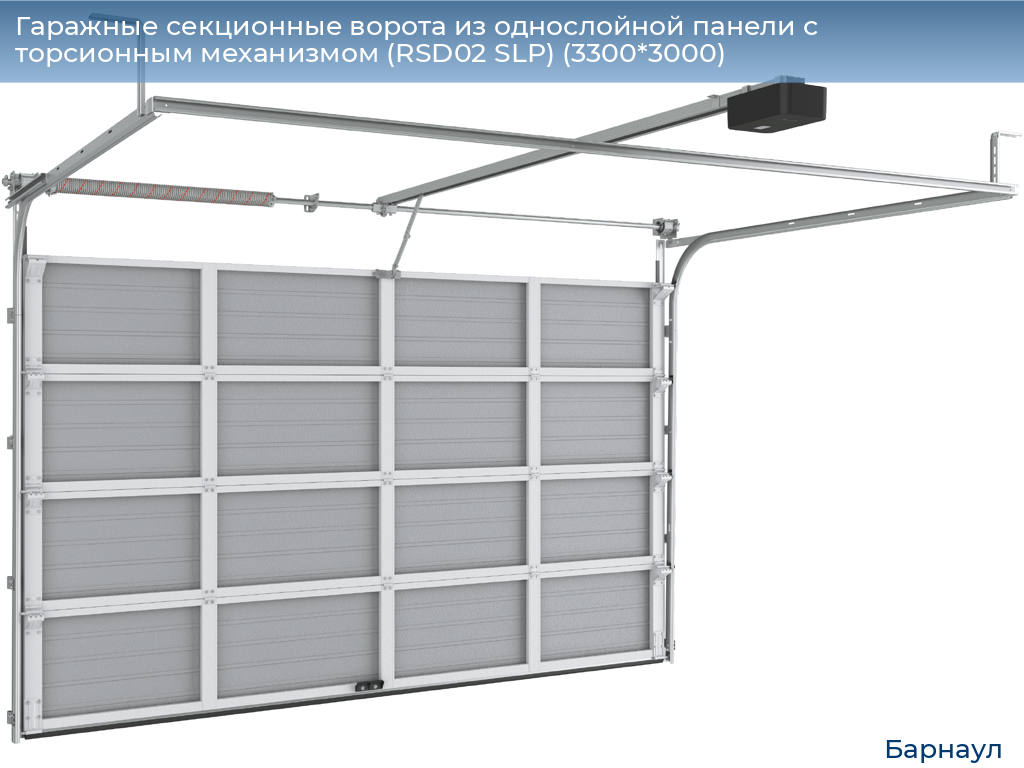 Гаражные секционные ворота из однослойной панели с торсионным механизмом (RSD02 SLP) (3300*3000), barnaul.doorhan.ru
