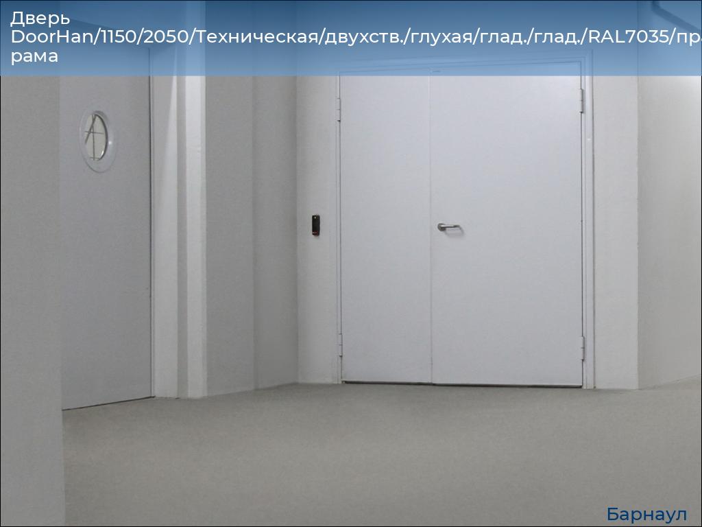 Дверь DoorHan/1150/2050/Техническая/двухств./глухая/глад./глад./RAL7035/прав./угл. рама, barnaul.doorhan.ru