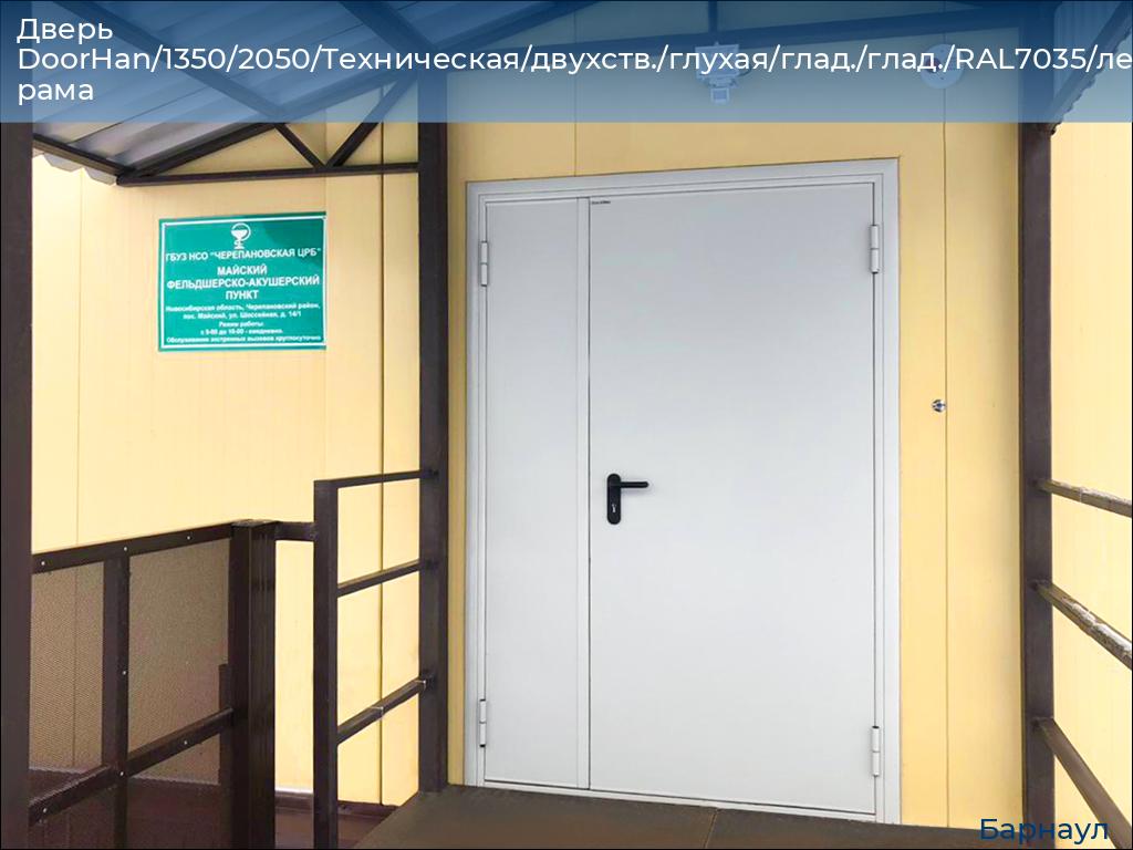 Дверь DoorHan/1350/2050/Техническая/двухств./глухая/глад./глад./RAL7035/лев./угл. рама, barnaul.doorhan.ru