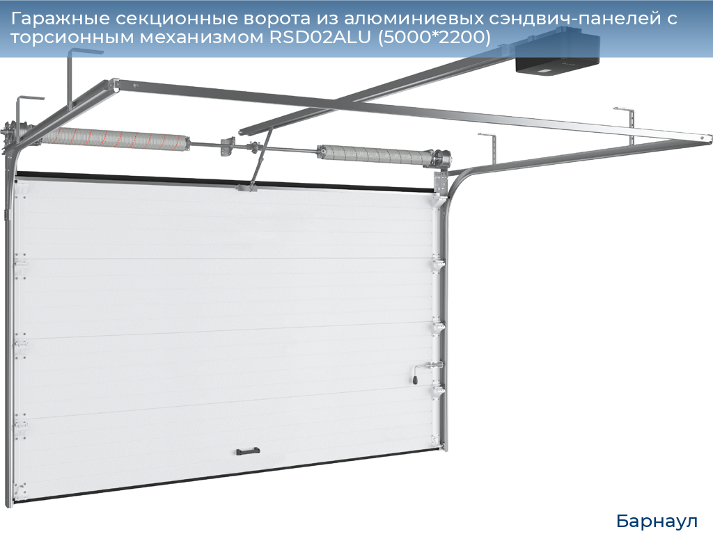 Гаражные секционные ворота из алюминиевых сэндвич-панелей с торсионным механизмом RSD02ALU (5000*2200), barnaul.doorhan.ru