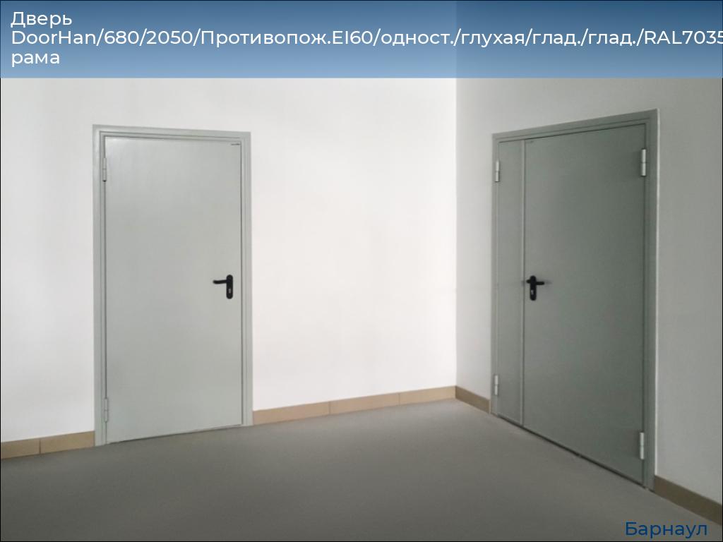 Дверь DoorHan/680/2050/Противопож.EI60/одност./глухая/глад./глад./RAL7035/лев./угл. рама, barnaul.doorhan.ru