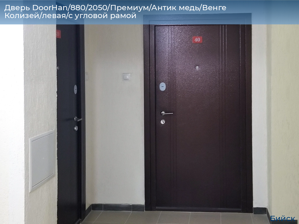 Дверь DoorHan/880/2050/Премиум/Антик медь/Венге Колизей/левая/с угловой рамой, biysk.doorhan.ru