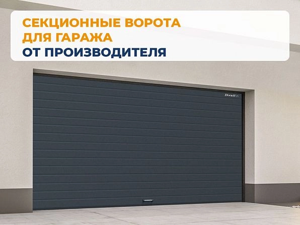 Cекционные ворота 2800х2300 мм антрацитовые DoorHan RSD02, biysk.doorhan.ru